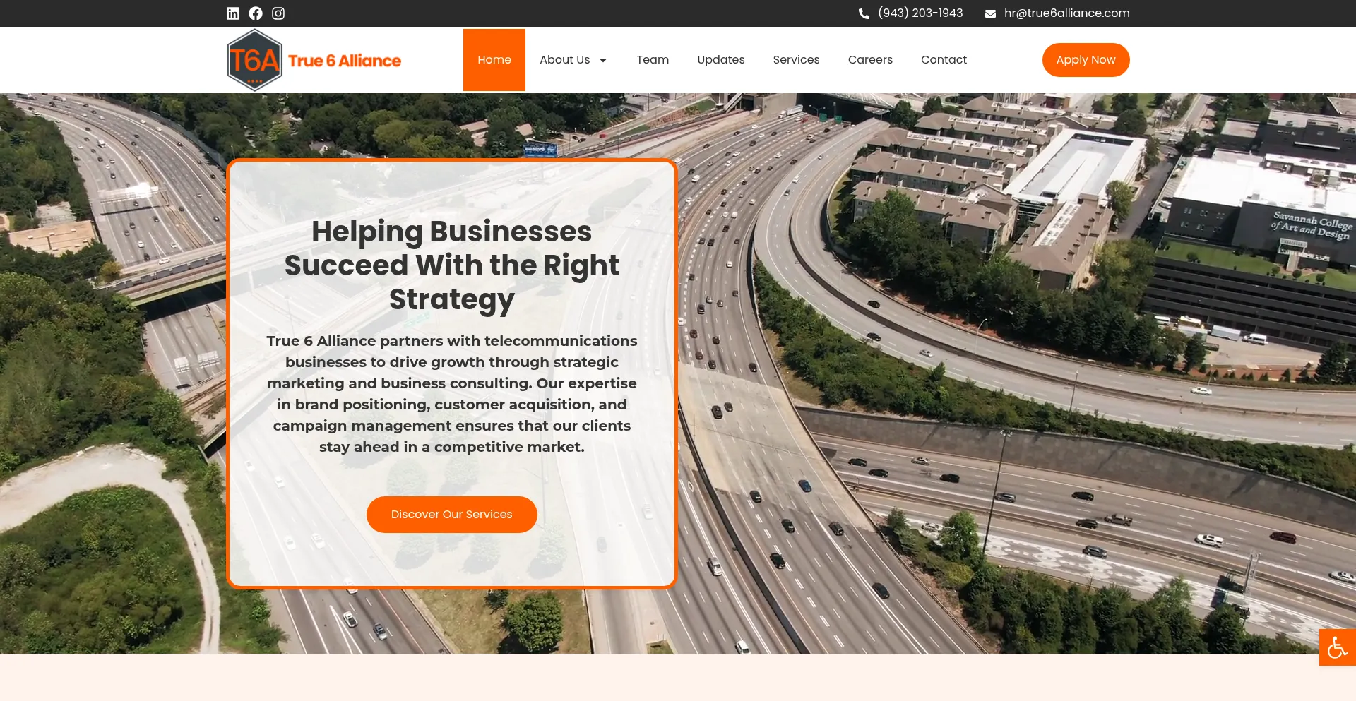 Website screenshot of True6alliance.com