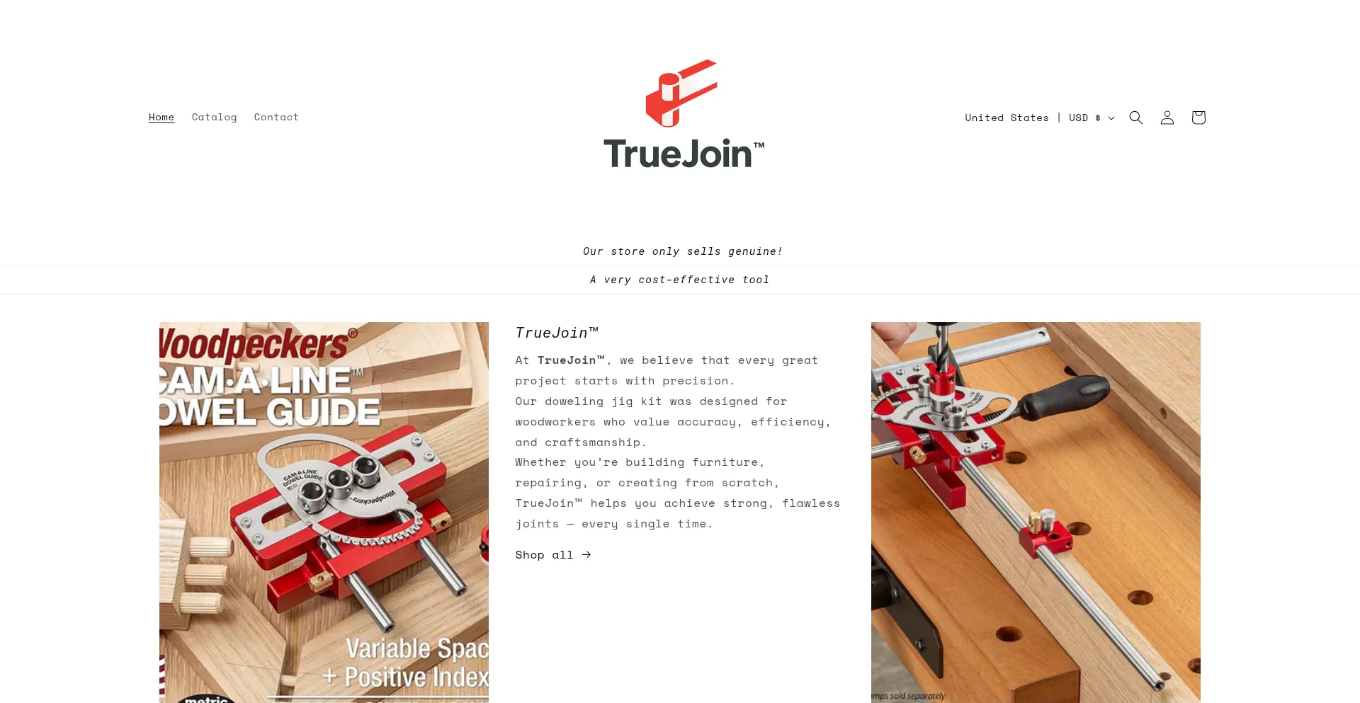 Website screenshot of Truejoinus.com