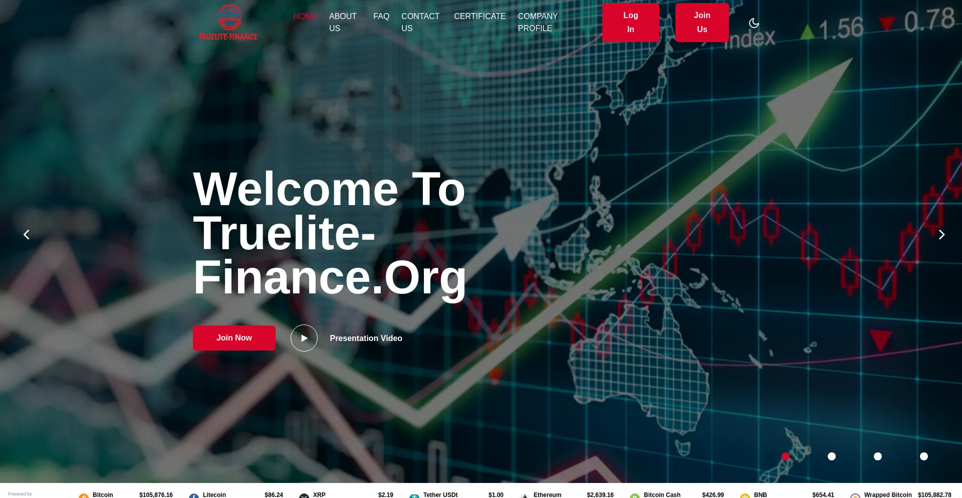 Website screenshot of Truelite-finance.org