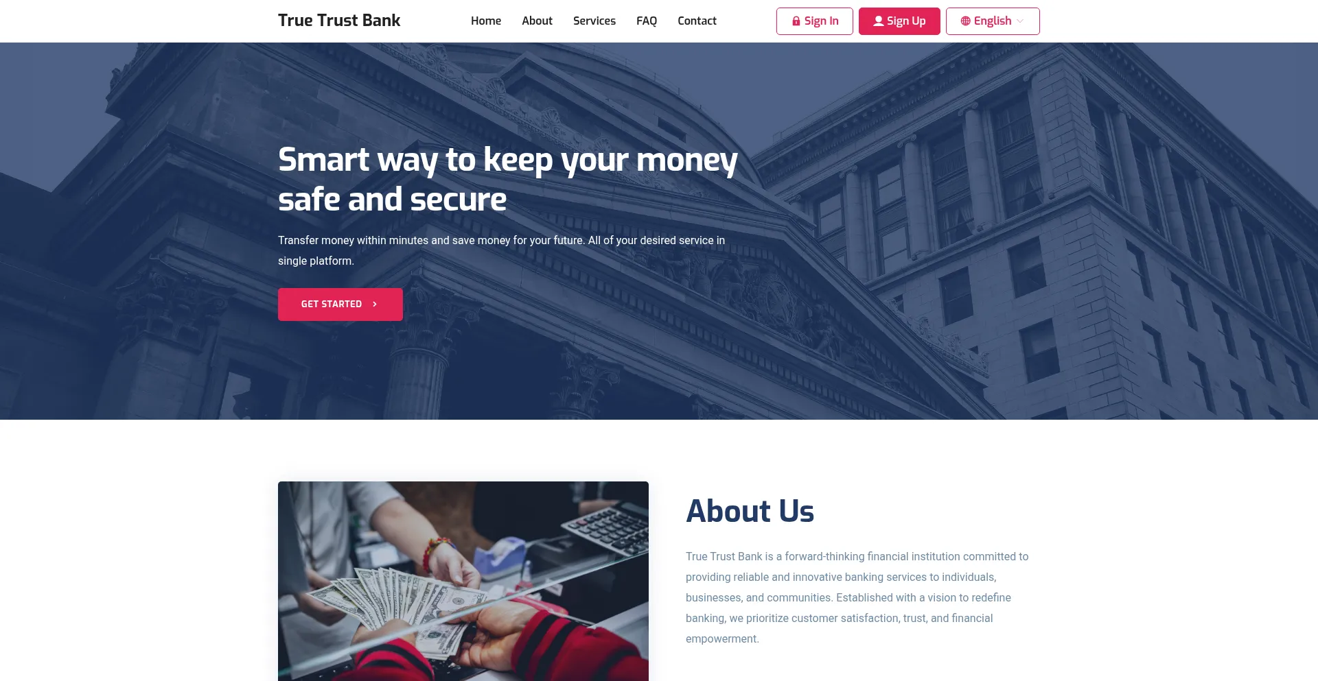 Website screenshot of Truetrustbank.com