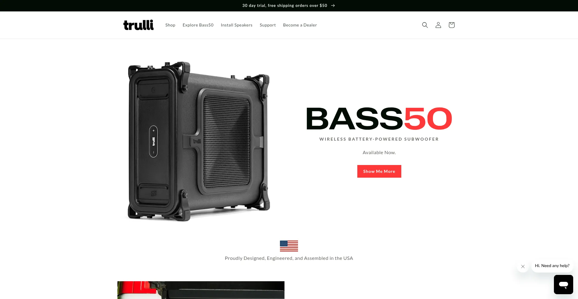 Website screenshot of Trulliaudio.com