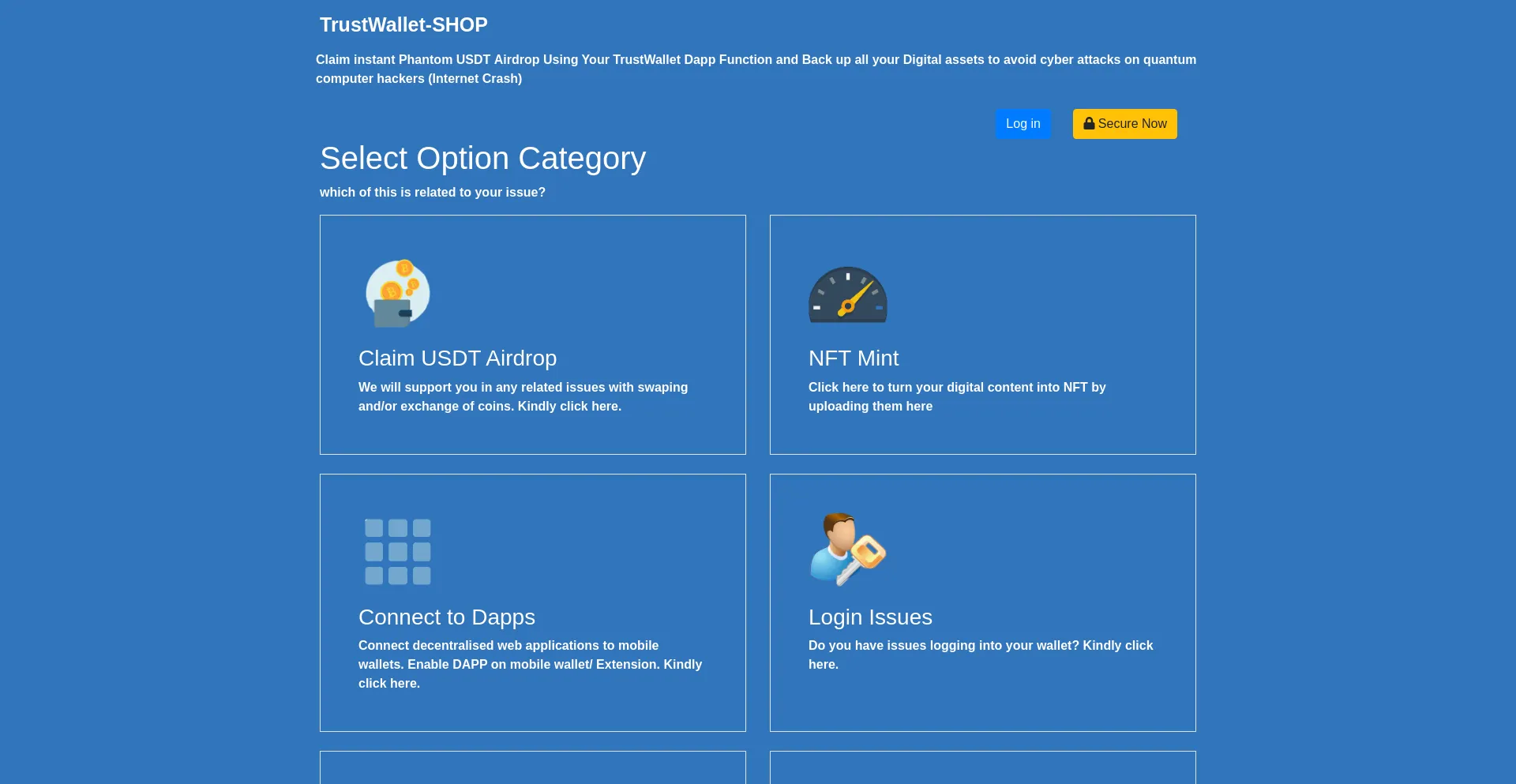 Website screenshot of Trust-wallet.shop