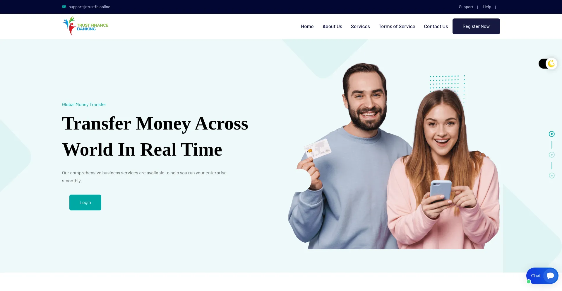 Website screenshot of Trustfb.online