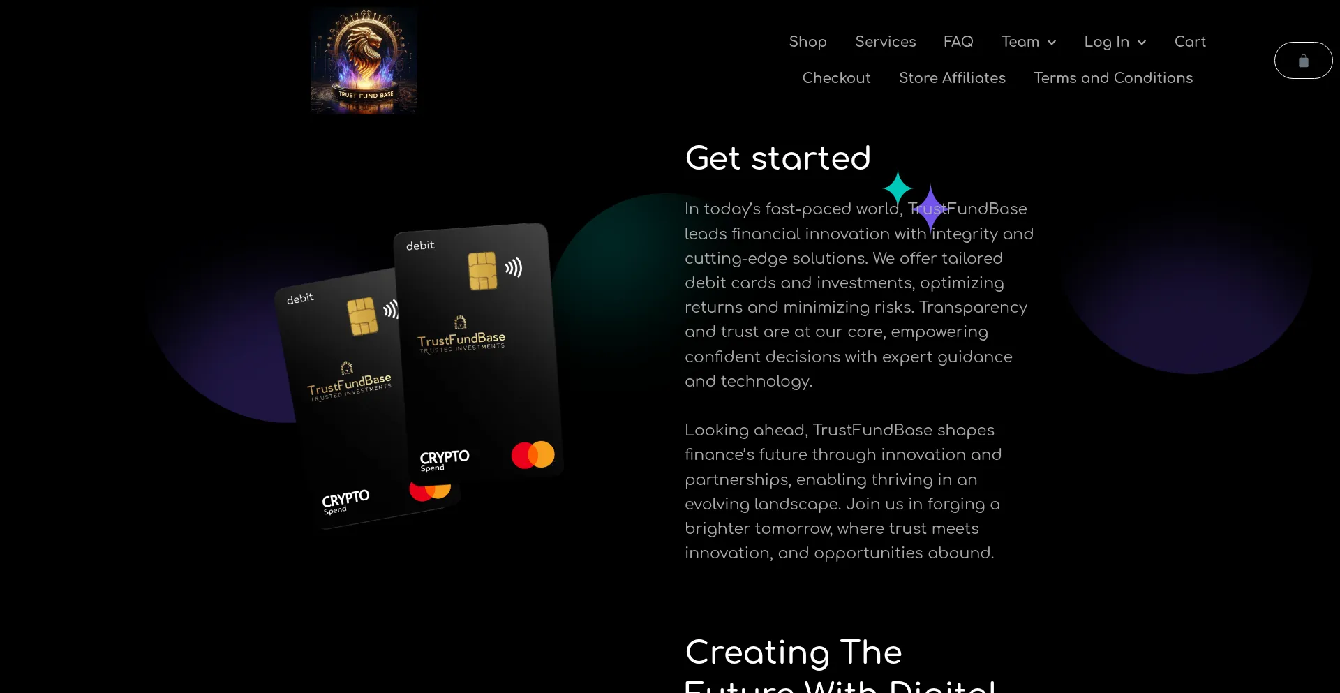 Website screenshot of Trustfundbase.com