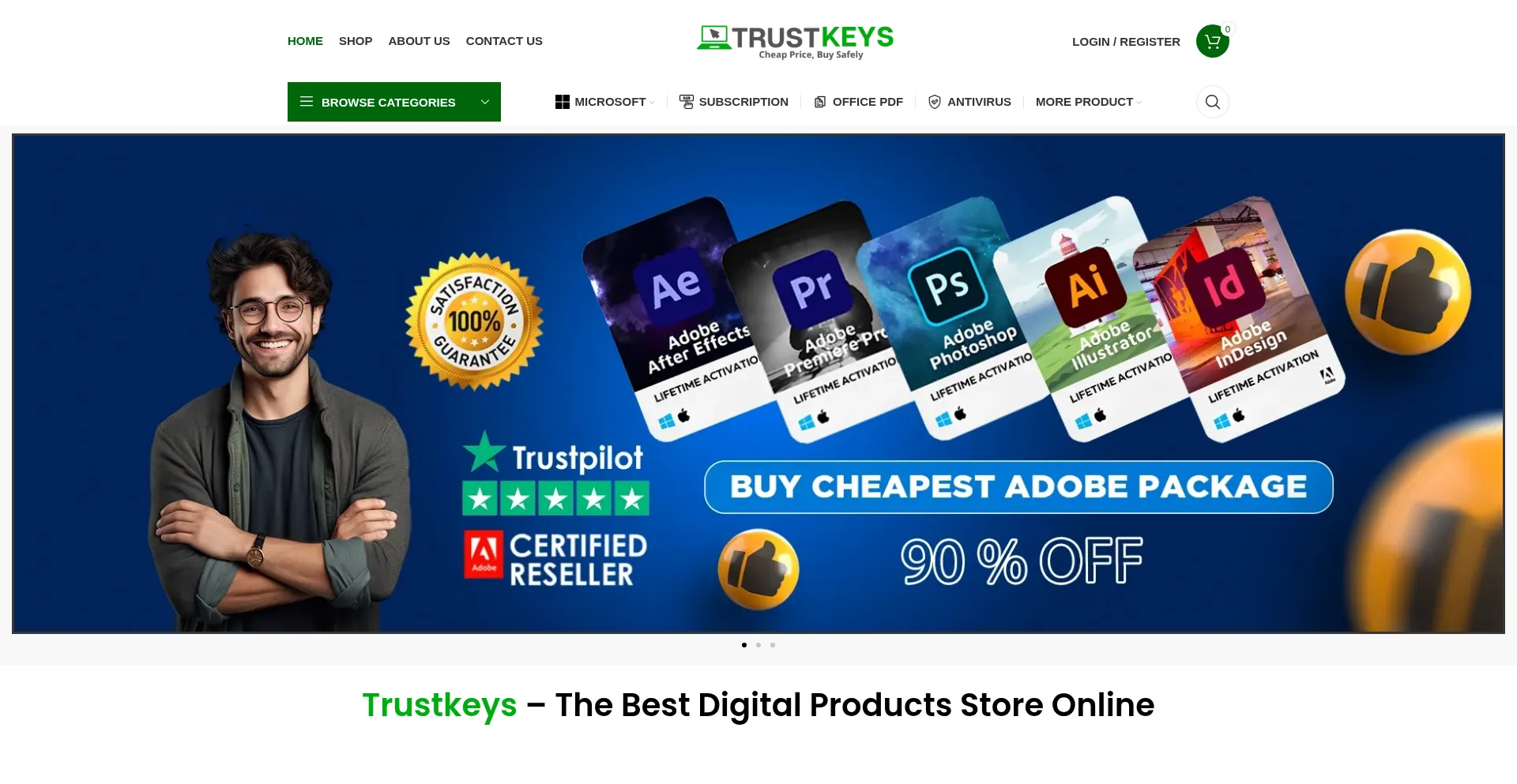 Website screenshot of Trustkeys.store
