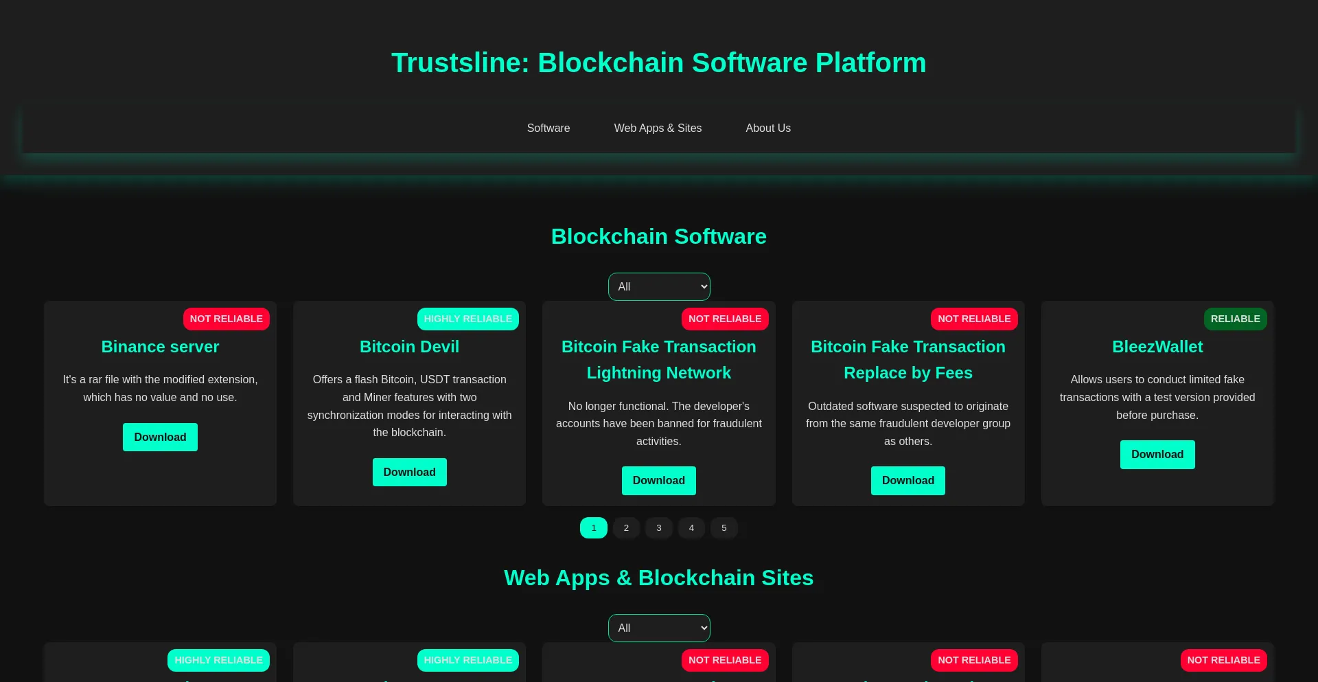 Website screenshot of Trustsline.com