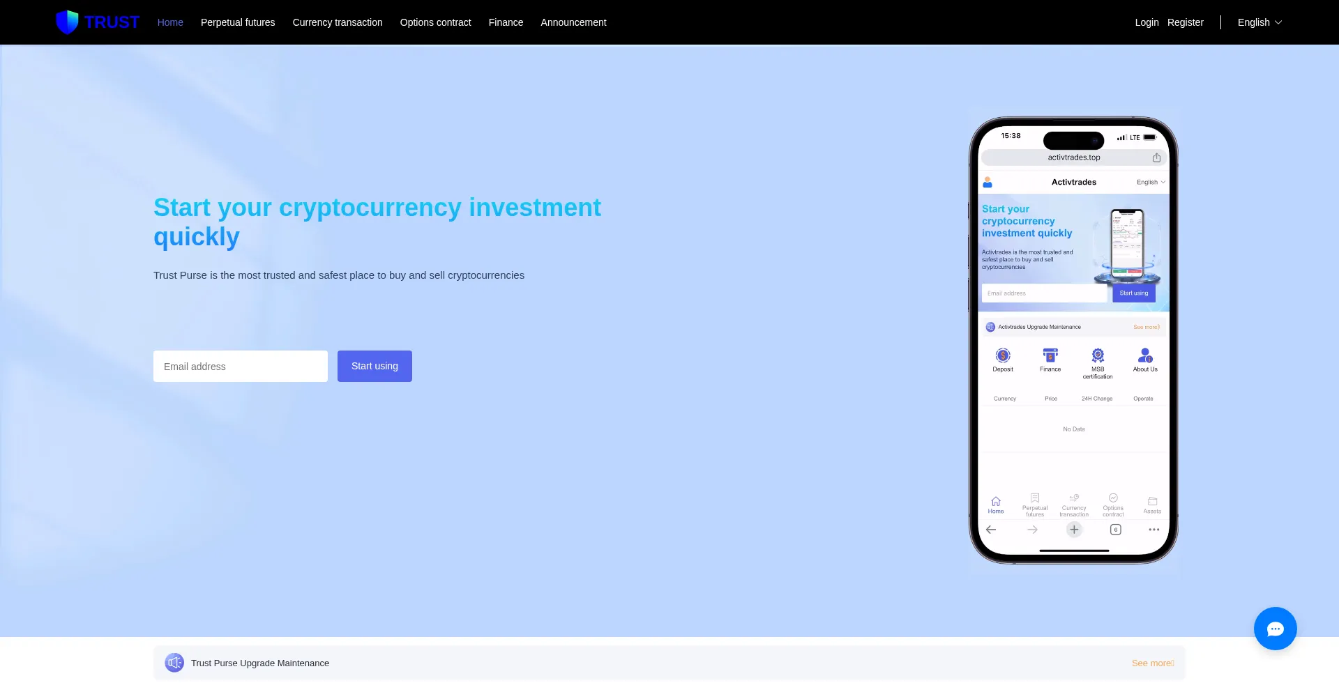 Website screenshot of Trustsweb3.vip