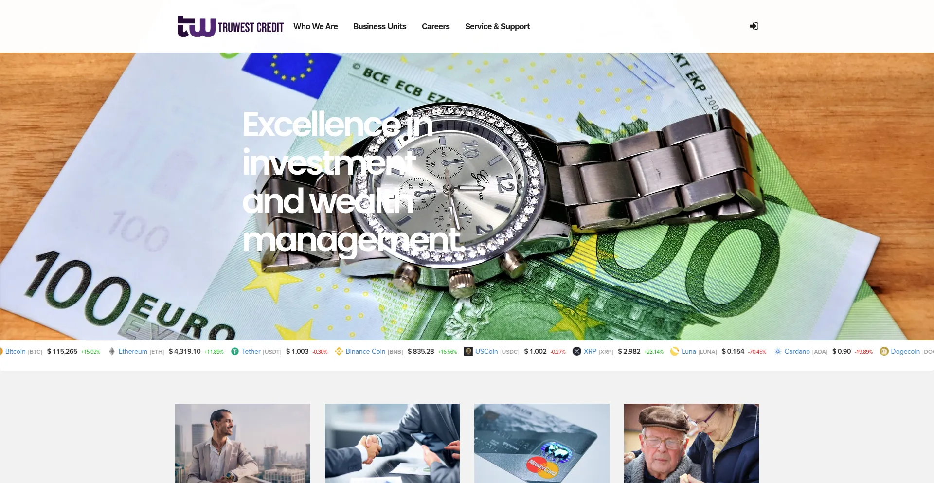Website screenshot of Truwestcredit.ch