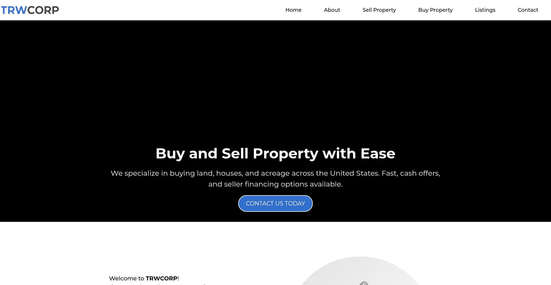 Website screenshot of Trwcorp.com