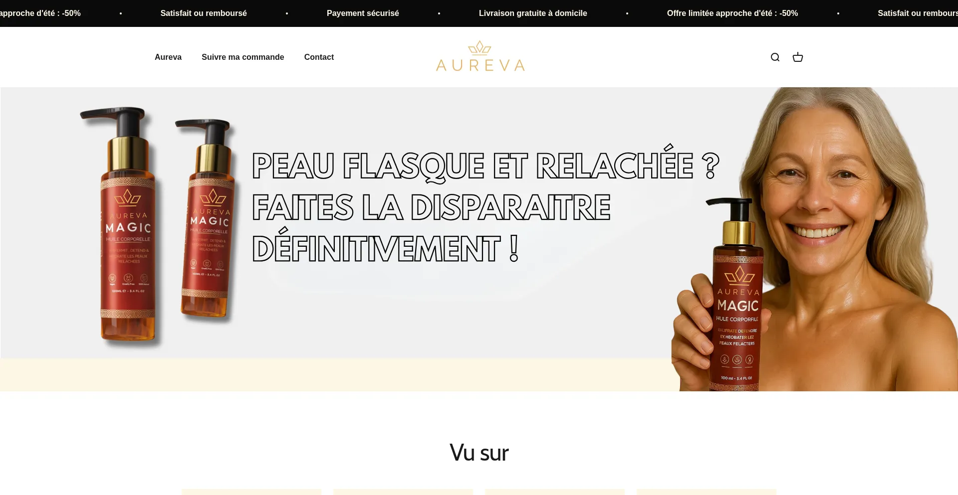 Website screenshot of Try-aureva.com
