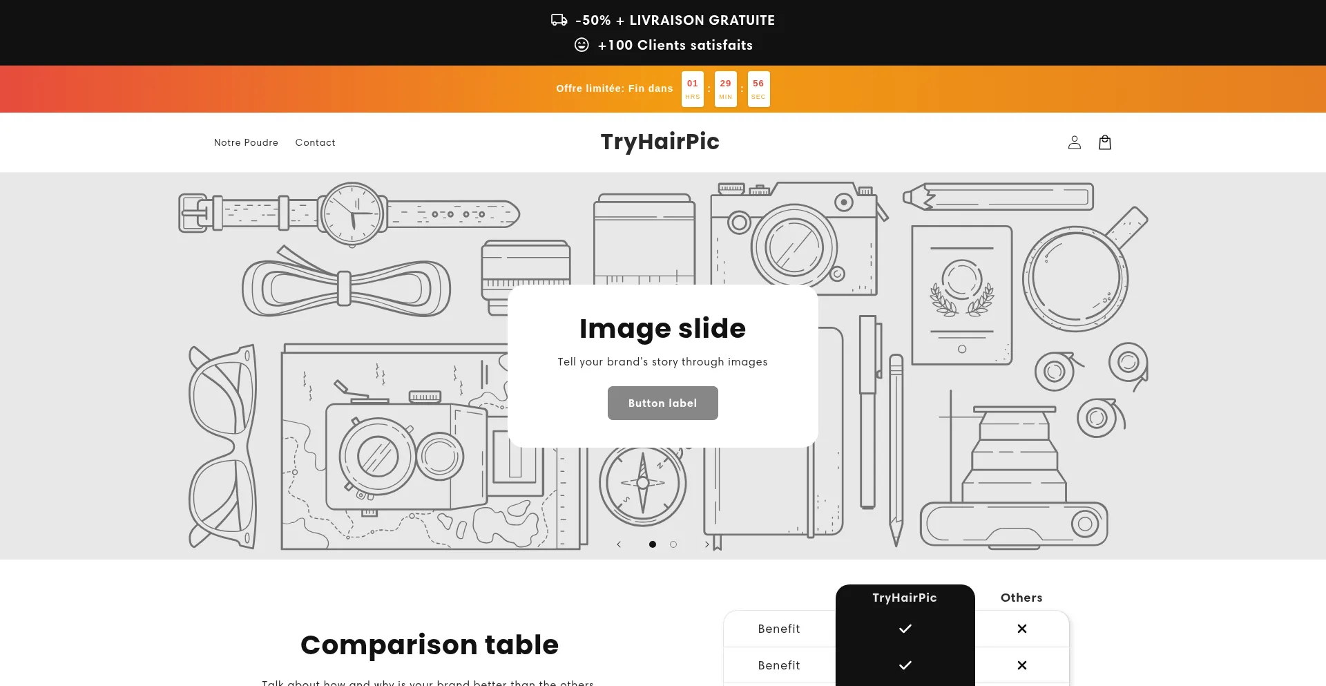 Website screenshot of Try-hairpic.com