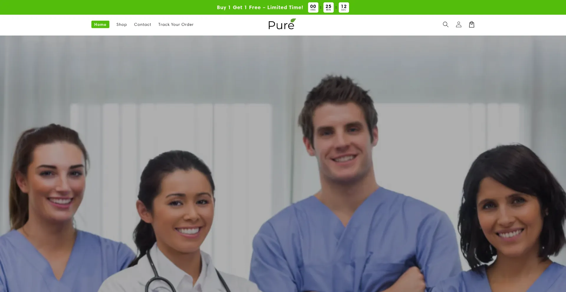 Website screenshot of Tryallpure.com