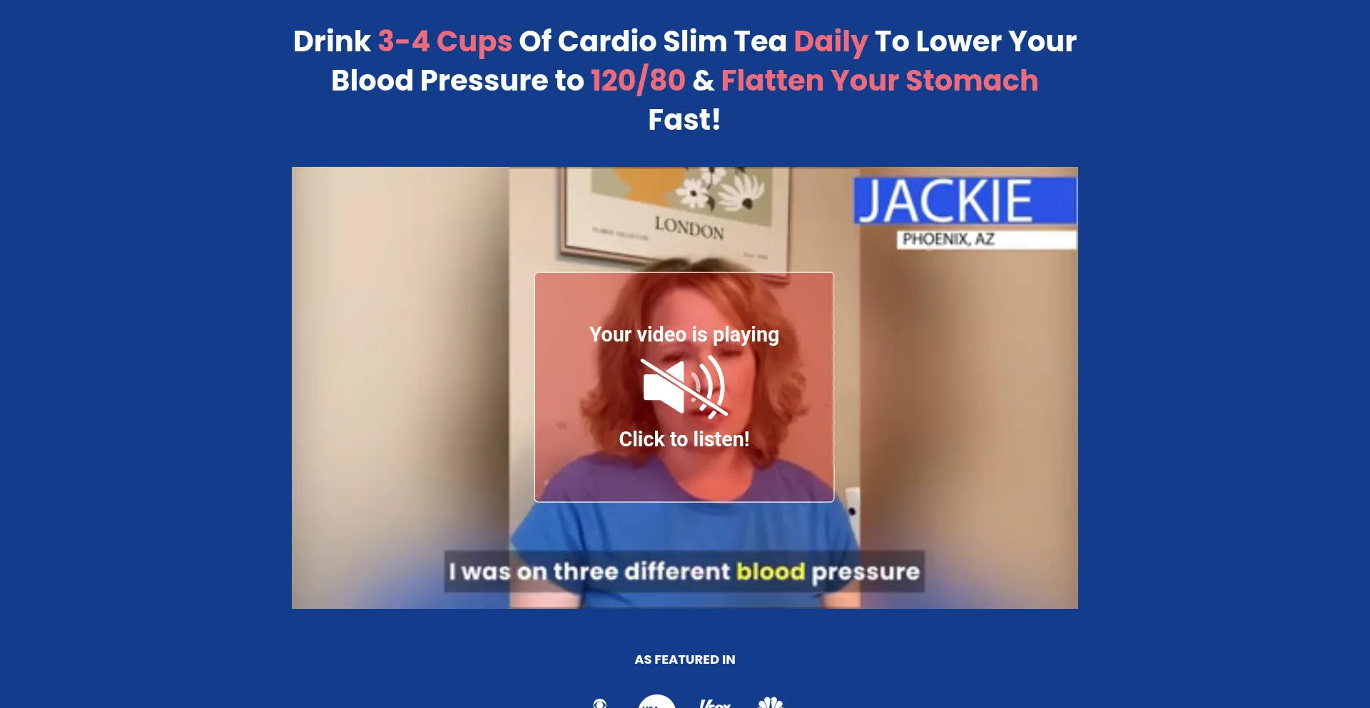 Website screenshot of Trycardioslim.com