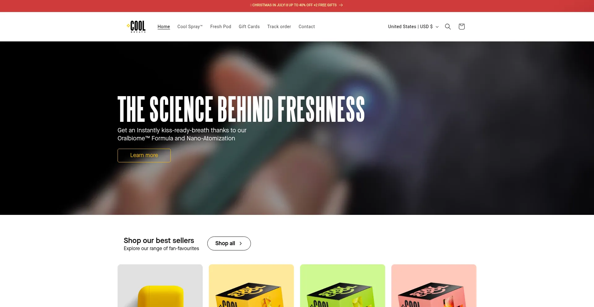 Website screenshot of Trycoolbreath.com