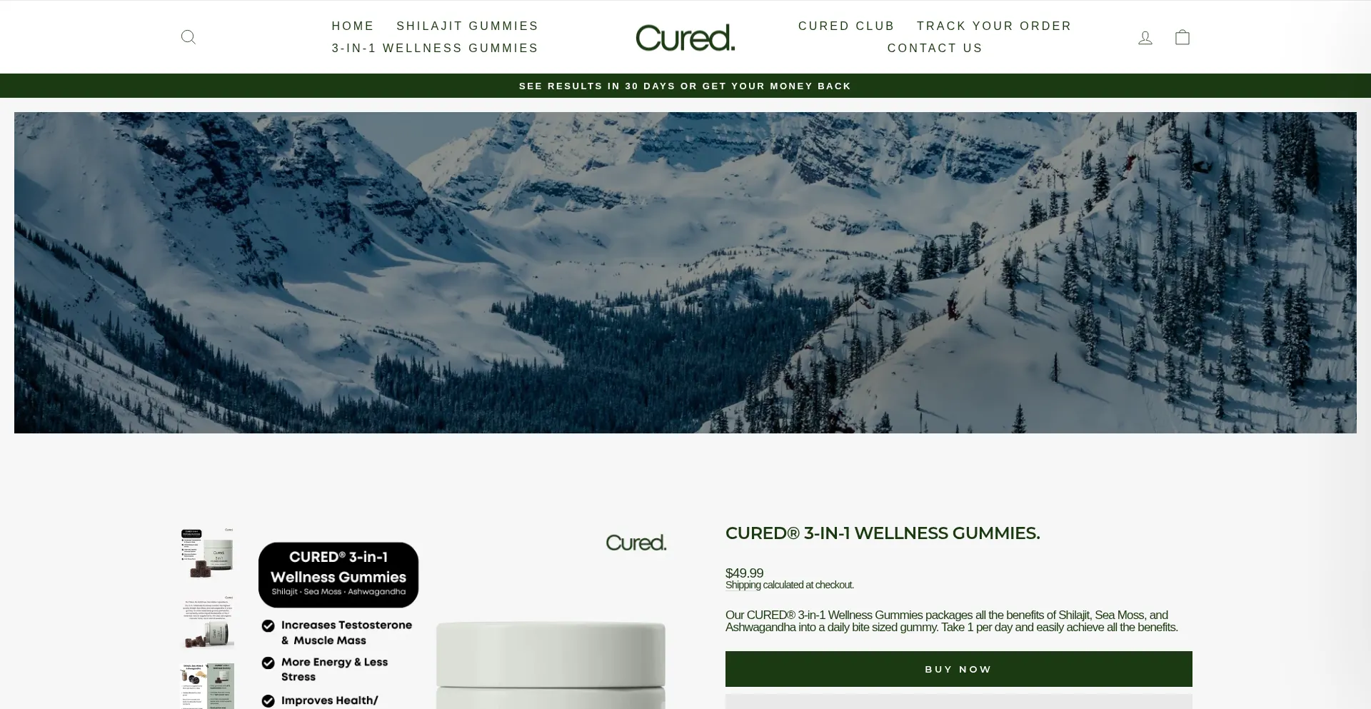 Website screenshot of Trycured.com