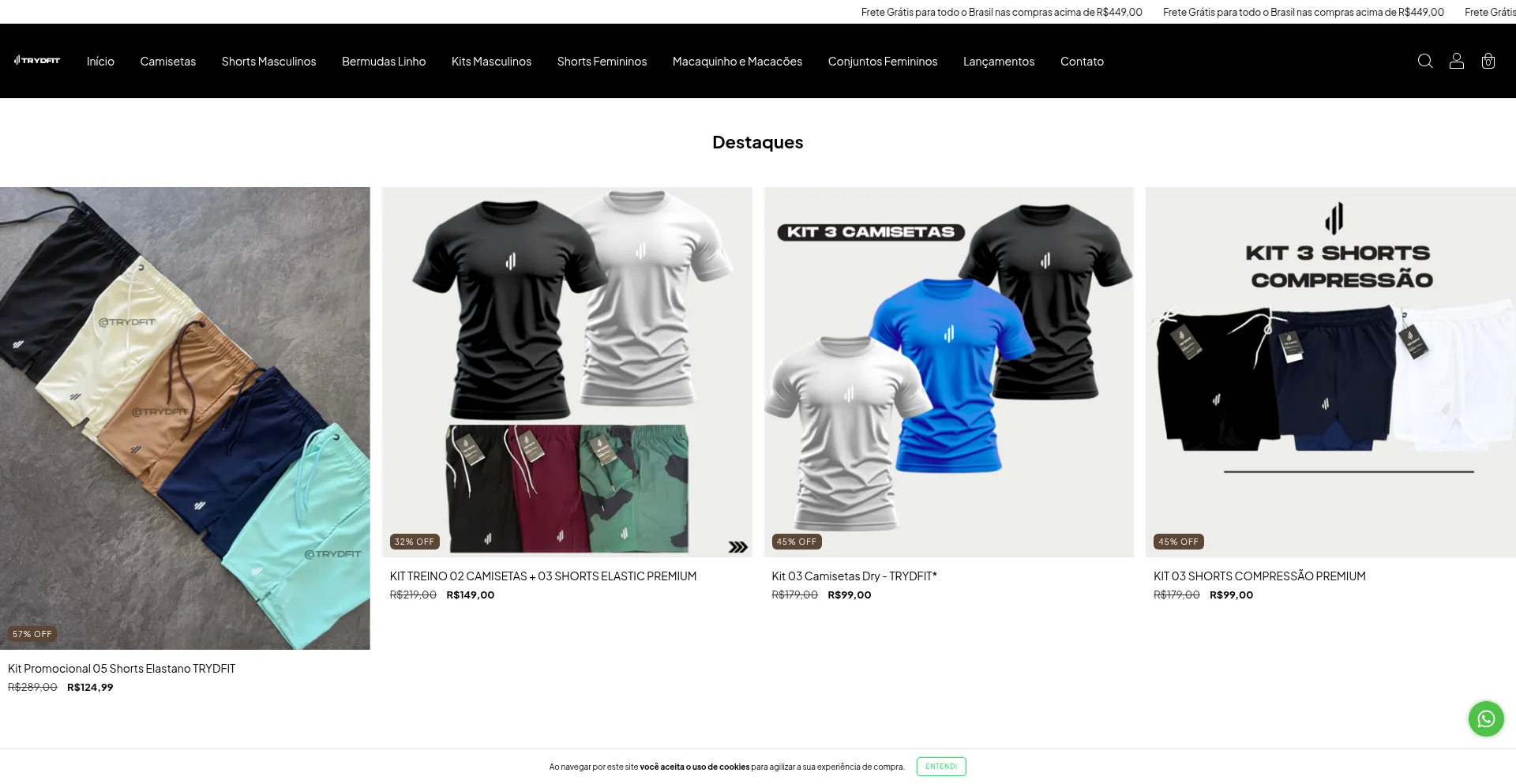 Website screenshot of Trydfit.com.br