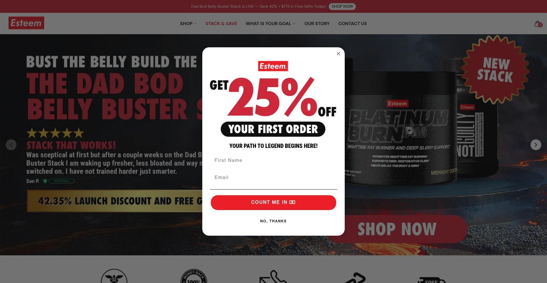 Website screenshot of Tryesteem.com