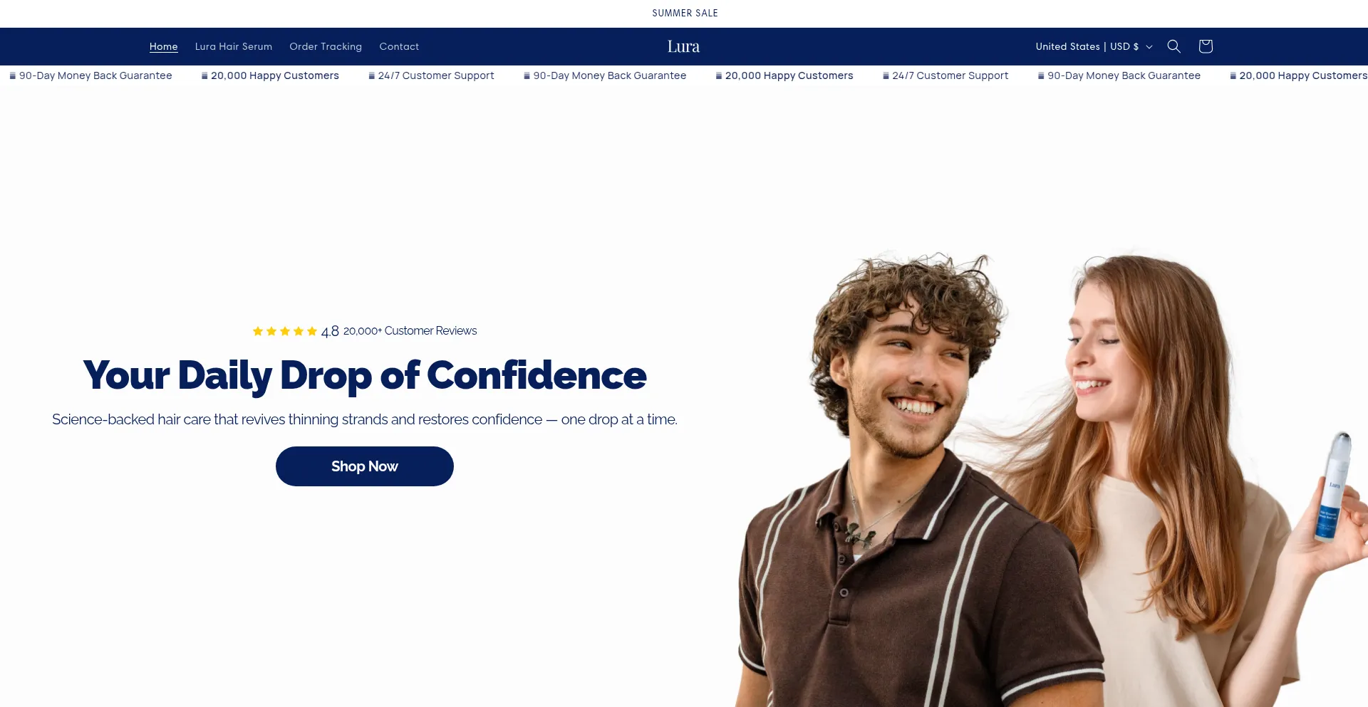 Website screenshot of Trylura.com