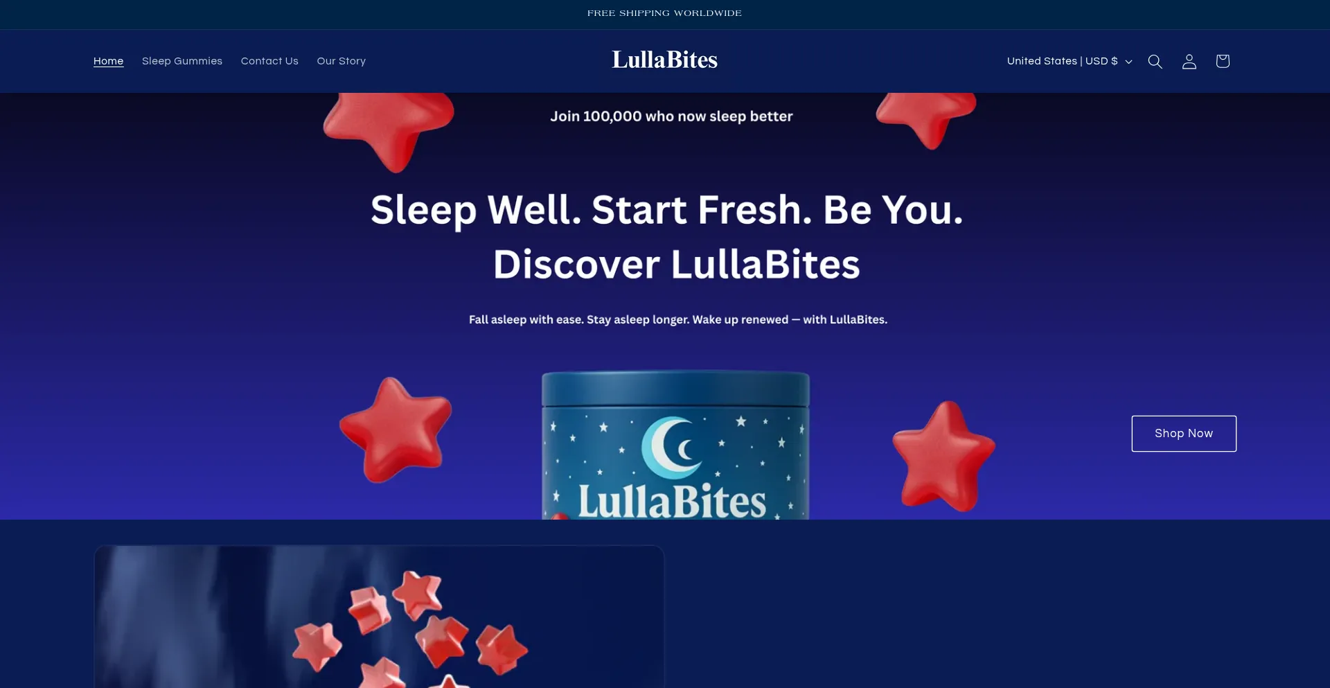 Website screenshot of Trymylullabites.com