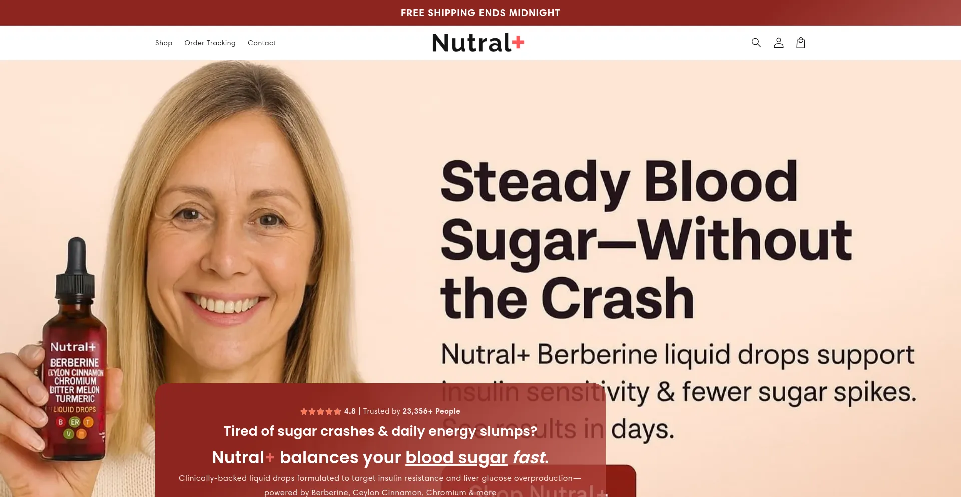 Website screenshot of Trynutral.com