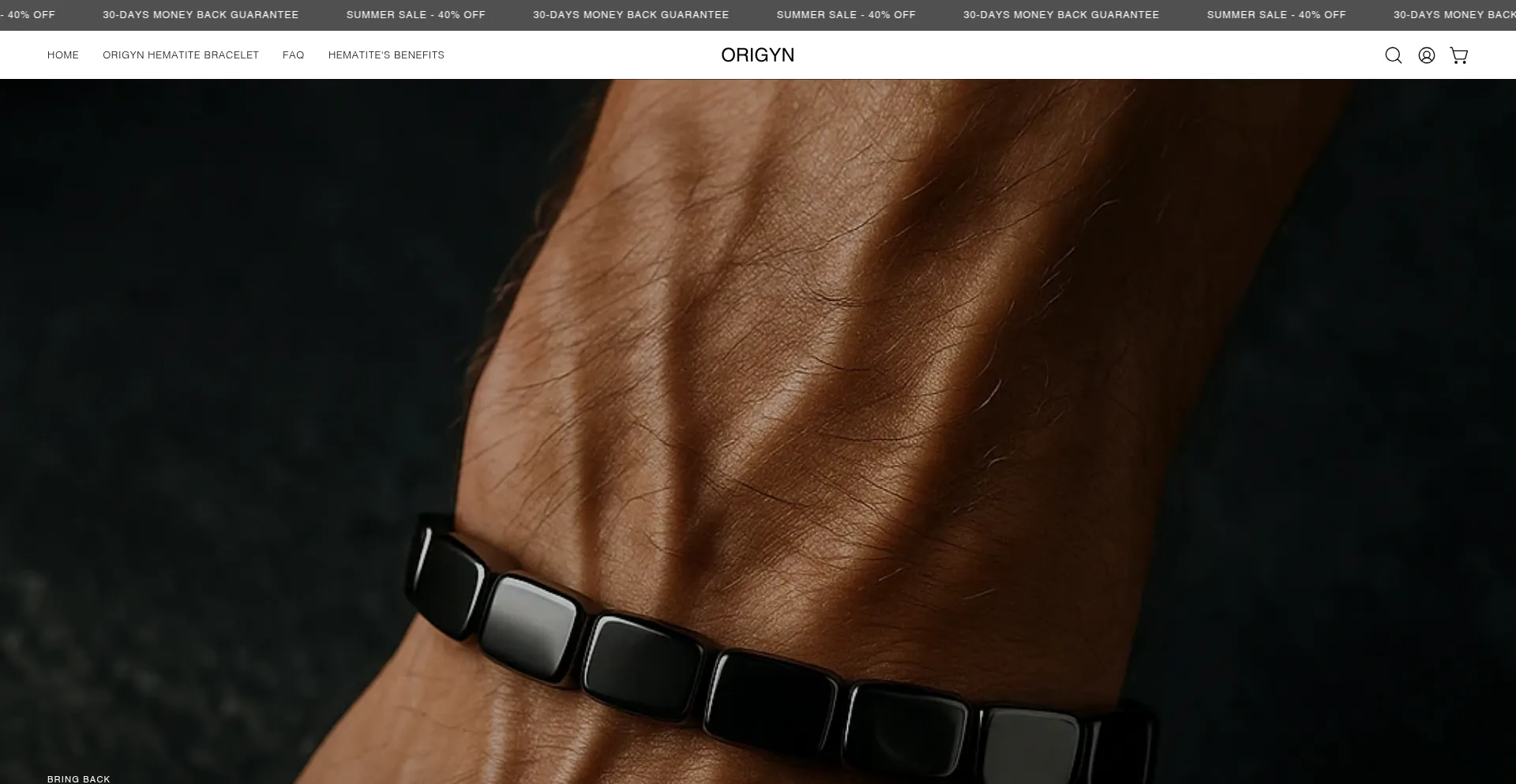 Website screenshot of Tryorigyn.com