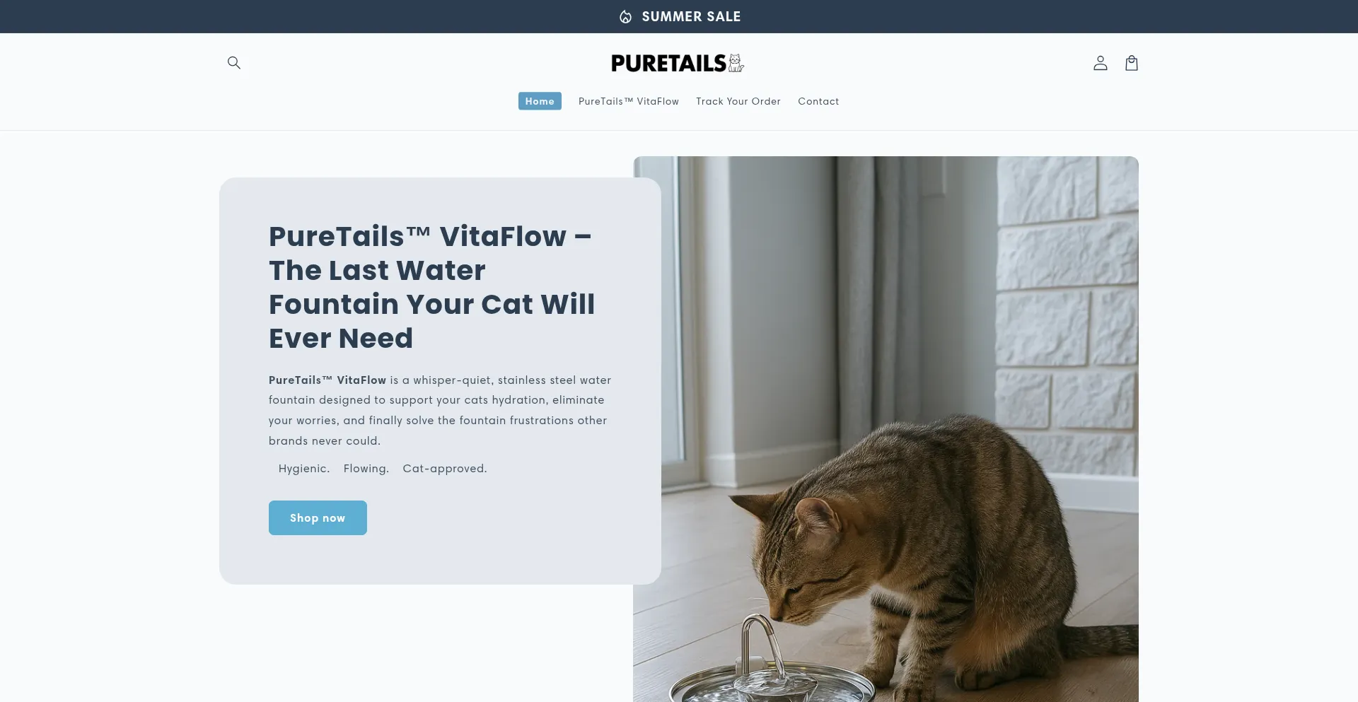 Website screenshot of Trypuretails.com
