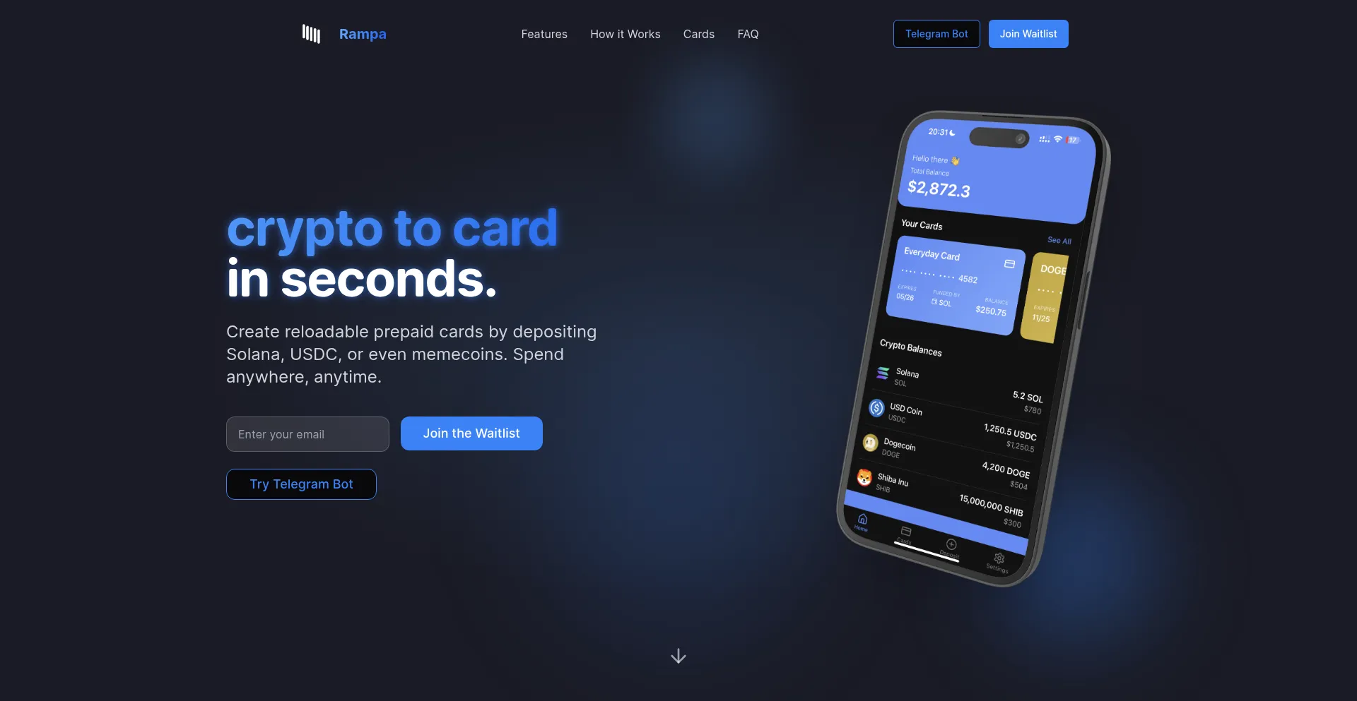 Website screenshot of Tryrampa.com