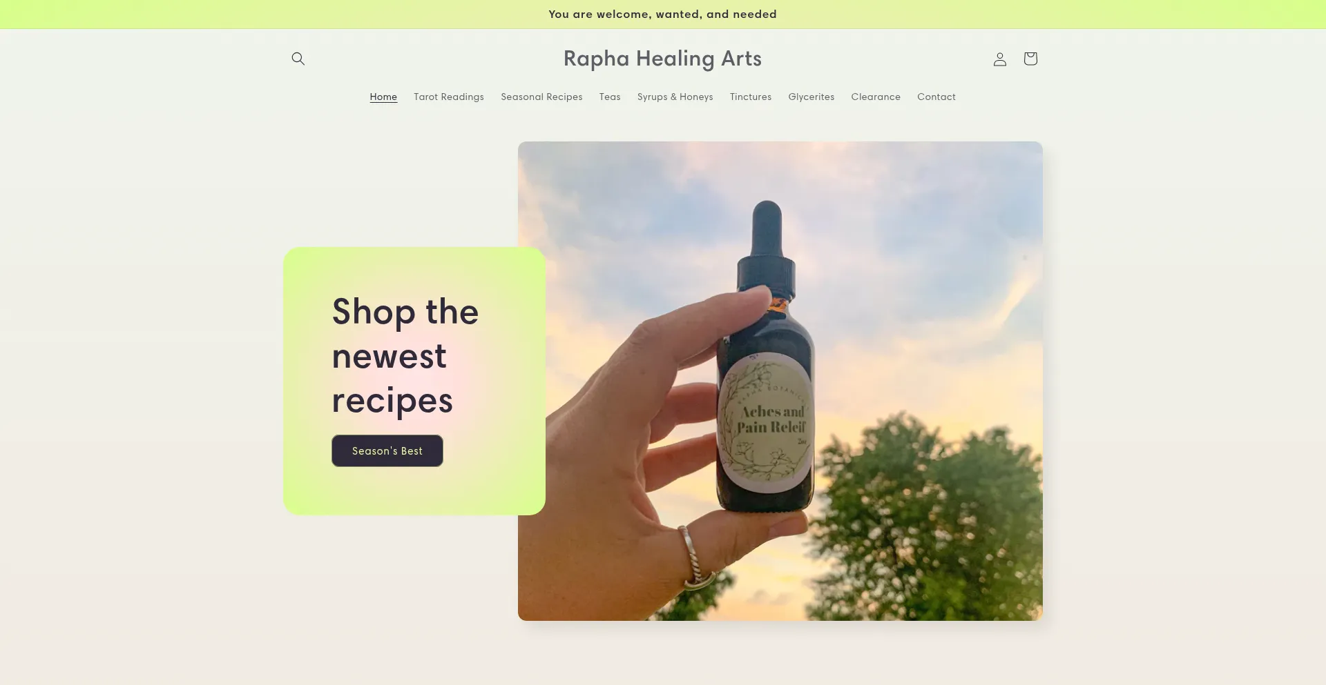 Website screenshot of Tryrapha.com