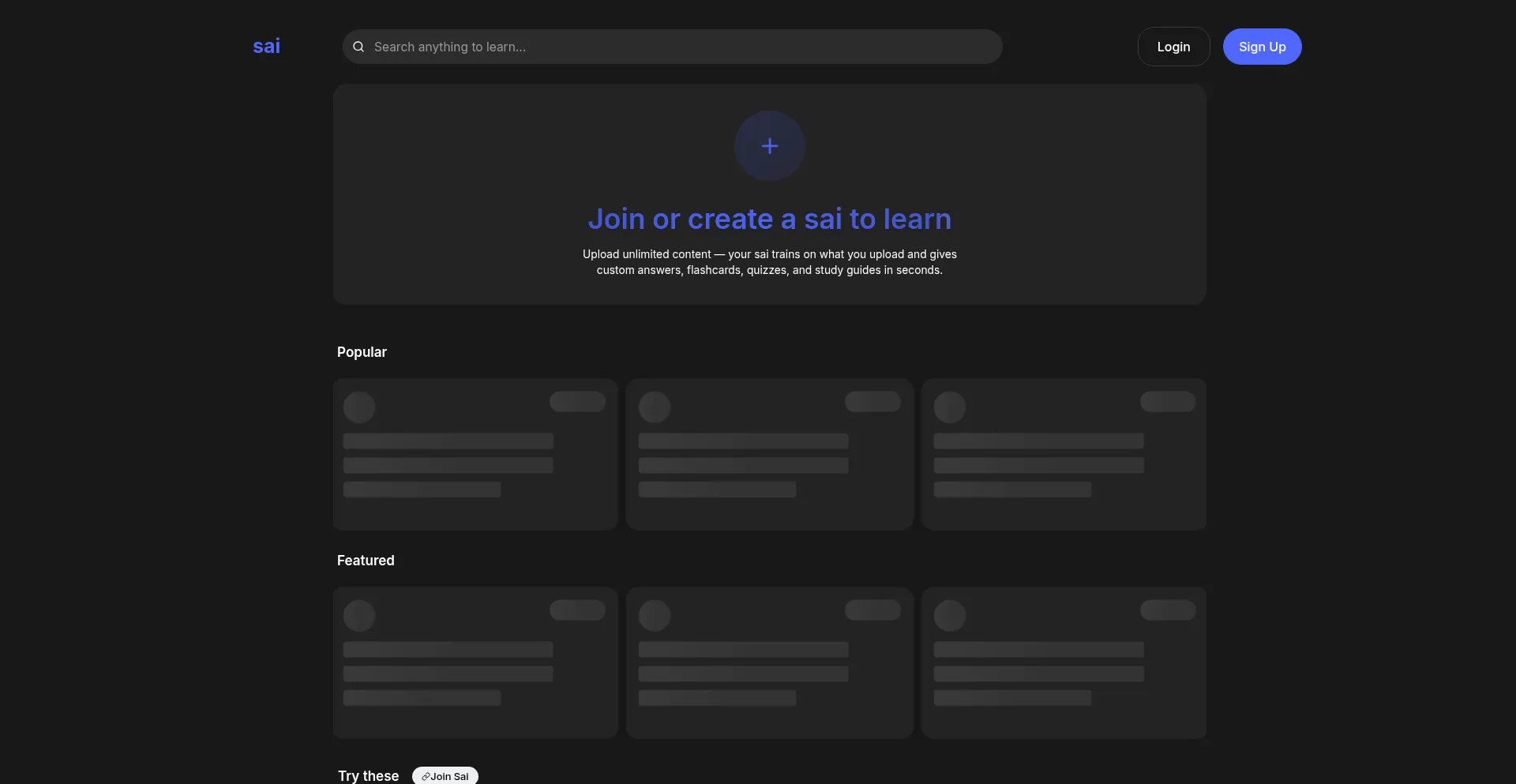 Website screenshot of Trysai.com