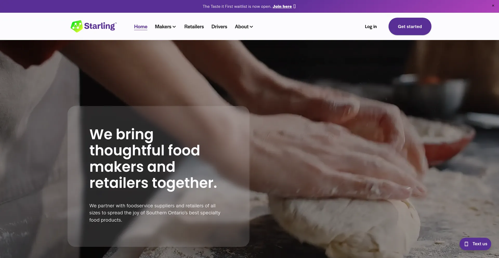 Website screenshot of Trystarling.com