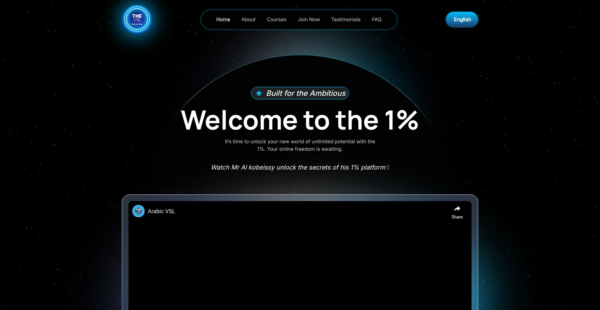 Website screenshot of Trytheonepercent.com