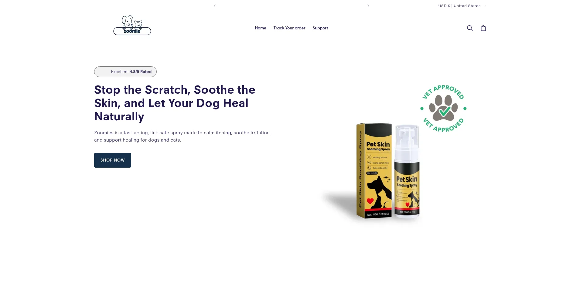 Website screenshot of Tryzoomie.com