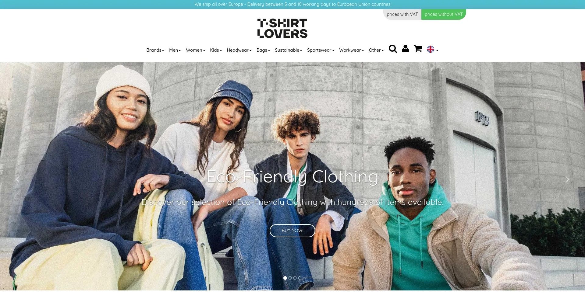 Website screenshot of Tshirtlovers.pt