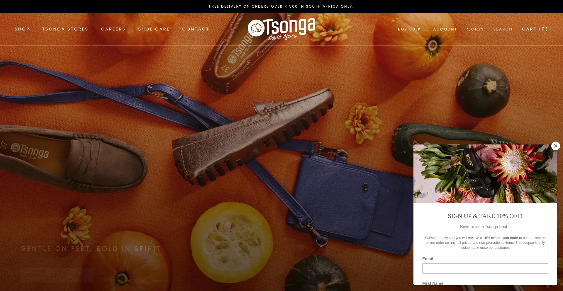 Website screenshot of Tsonga.com