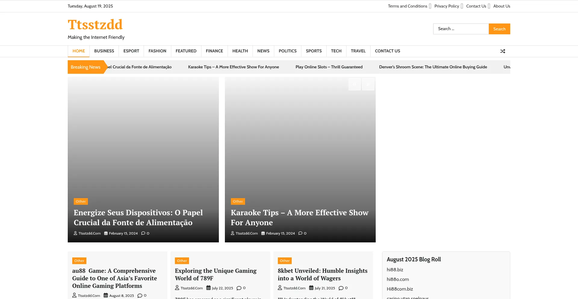 Website screenshot of Ttsstzdd.com