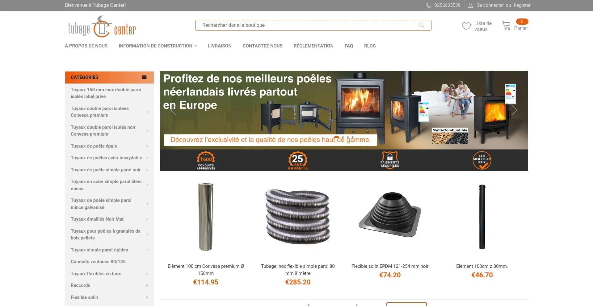 Website screenshot of Tubage-center.fr