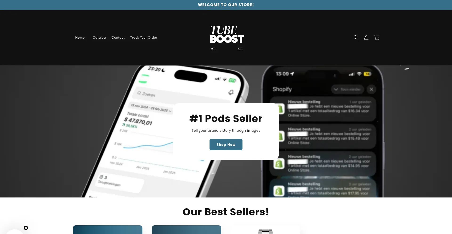 Website screenshot of Tubeboost.shop