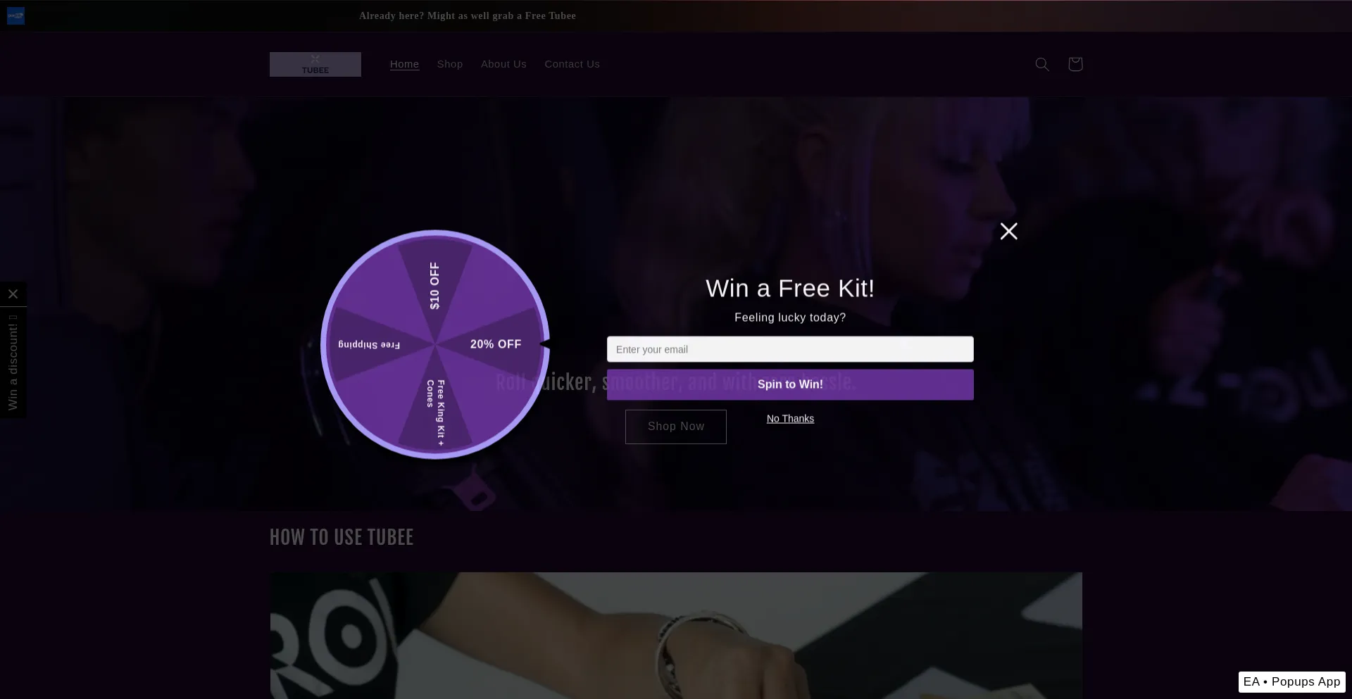 Website screenshot of Tubeeofficial.com