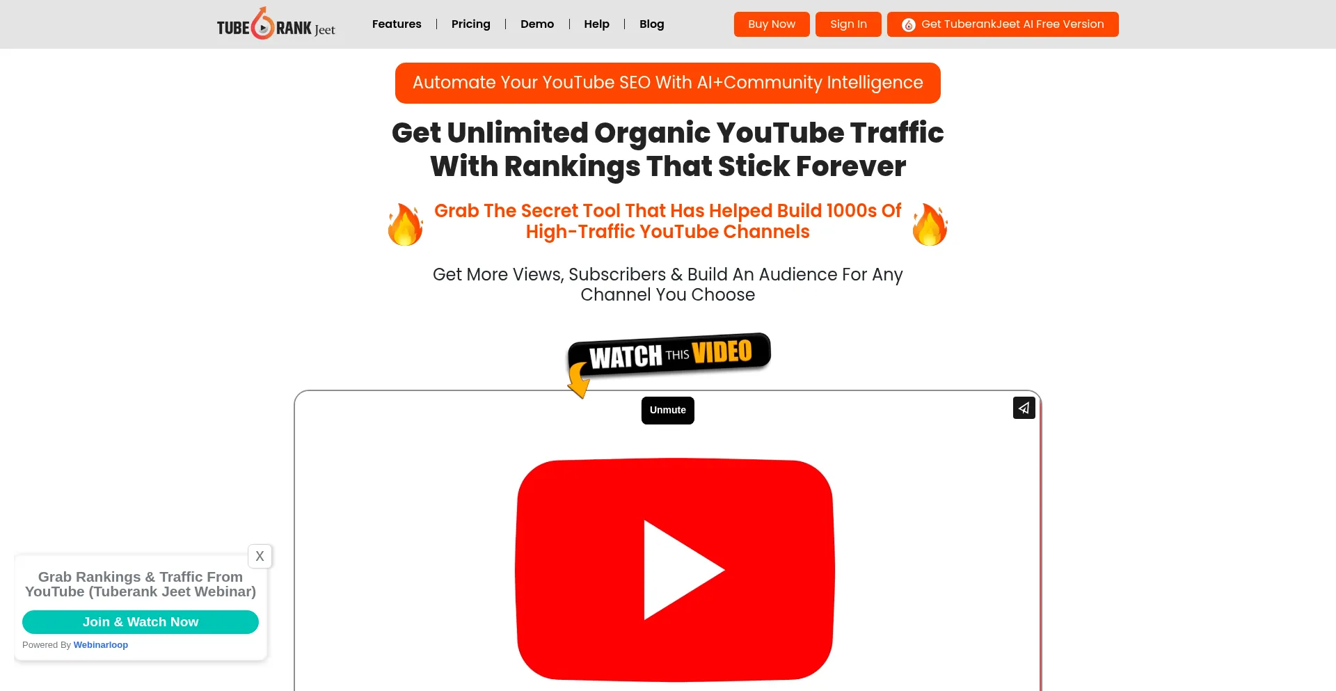Website screenshot of Tuberankjeet.com