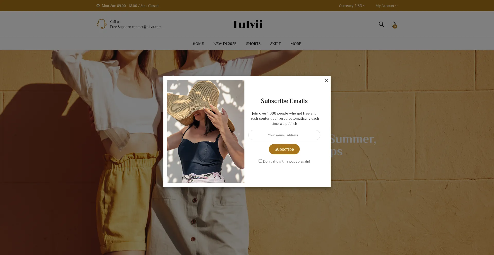 Website screenshot of Tulvii.com