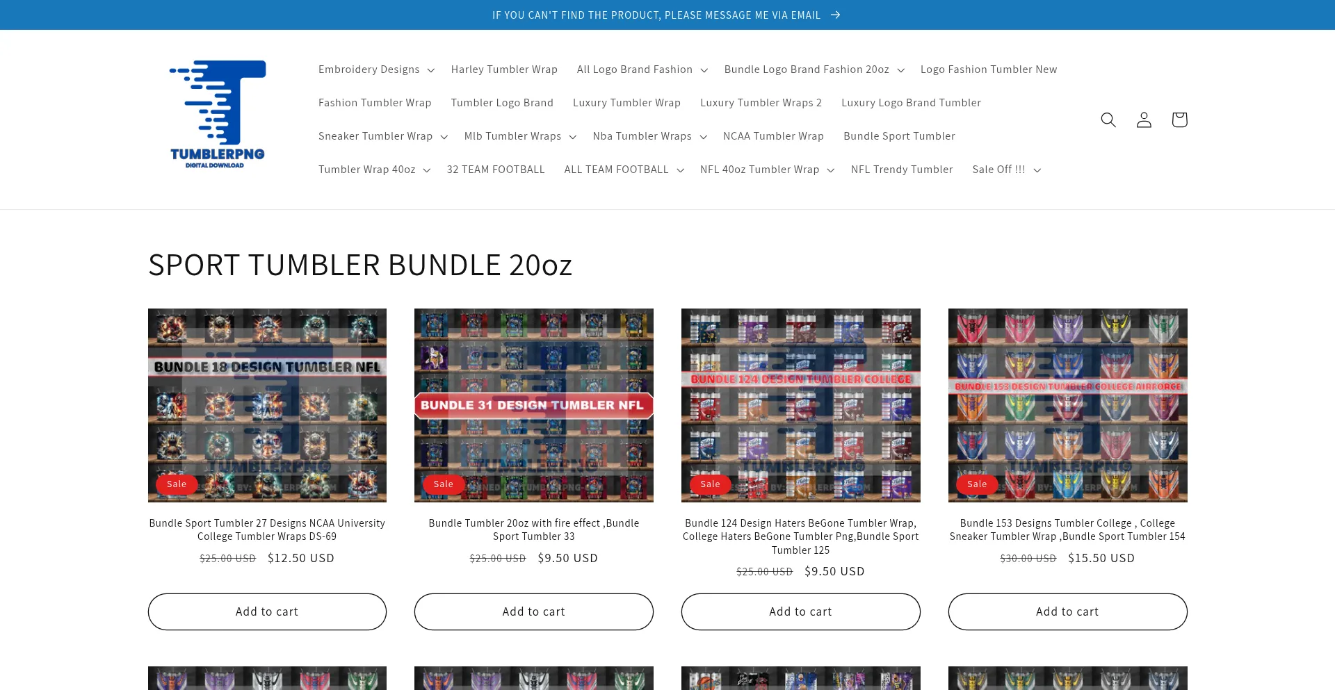 Website screenshot of Tumblerpng.com