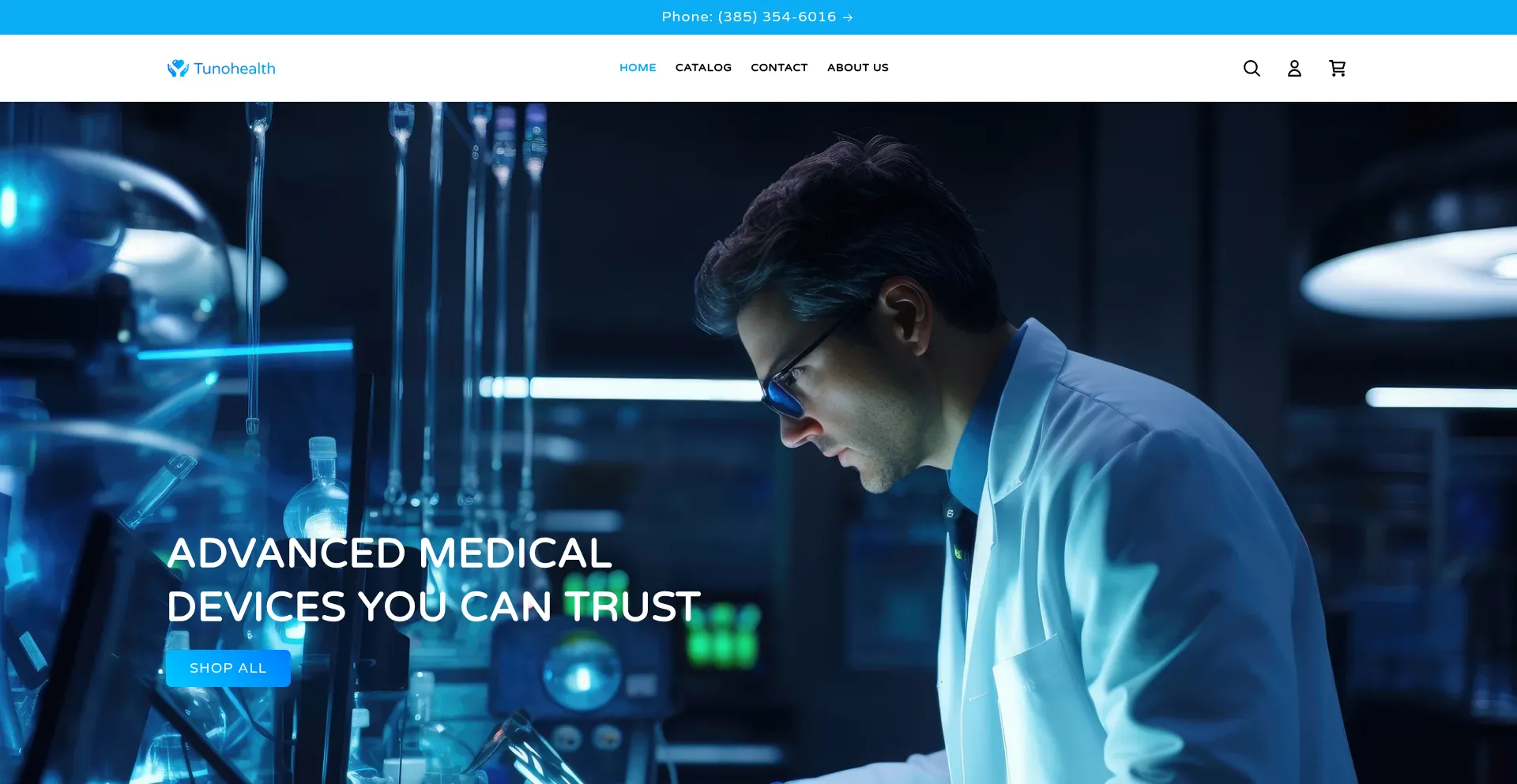 Website screenshot of Tunohealth.co