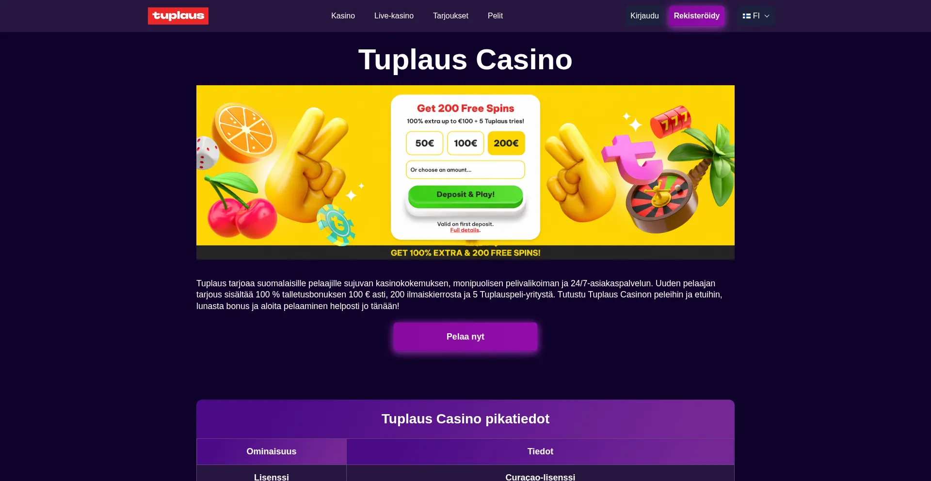Tuplauscasinos.fi