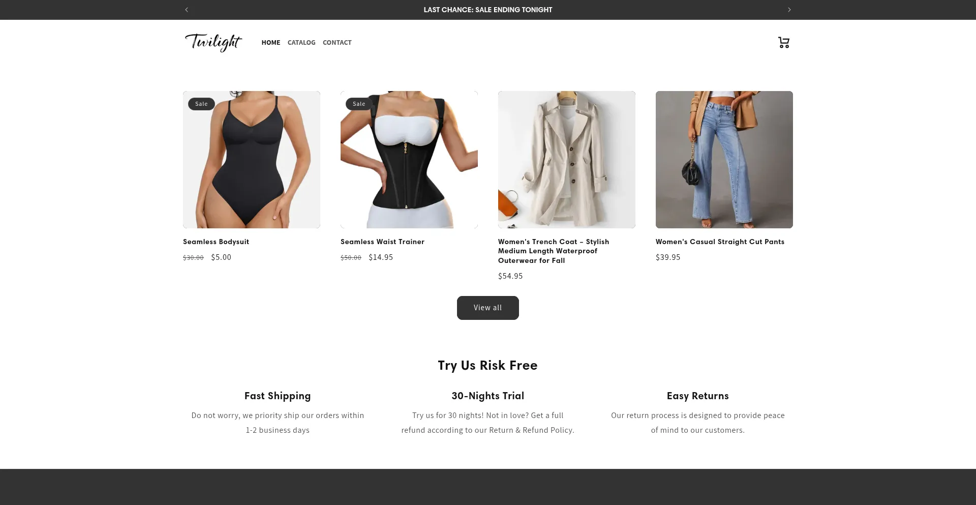 Website screenshot of Twilight-cove.store