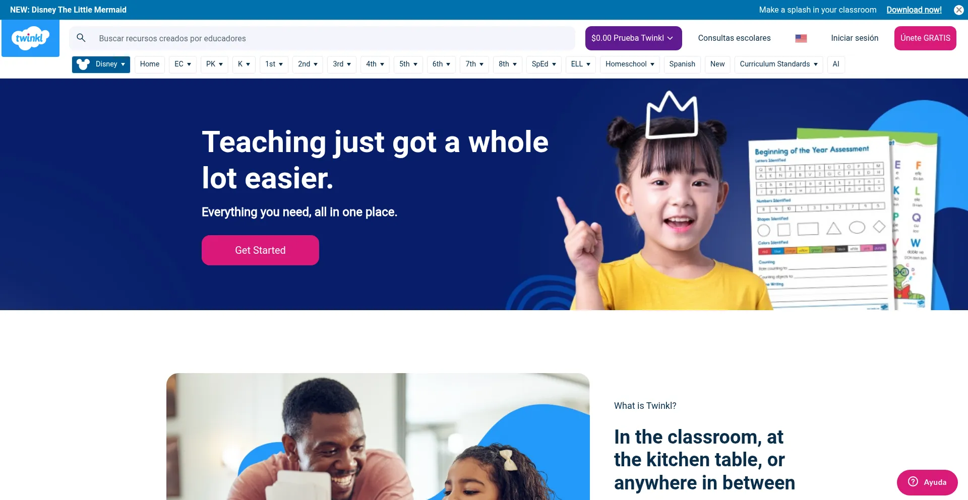 Website screenshot of Twinkl.com.mx