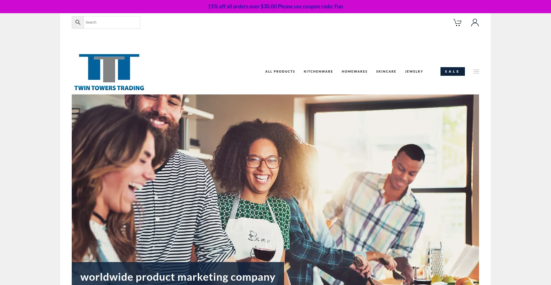 Website screenshot of Twintowerstrading.com