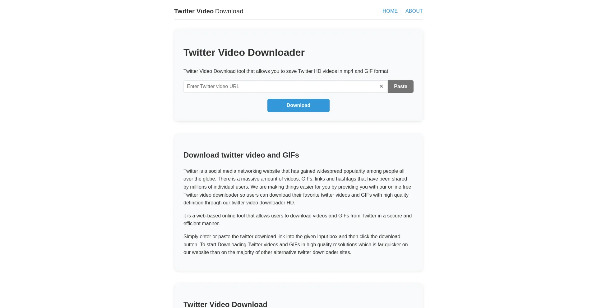 Website screenshot of Twittervideodownload.com