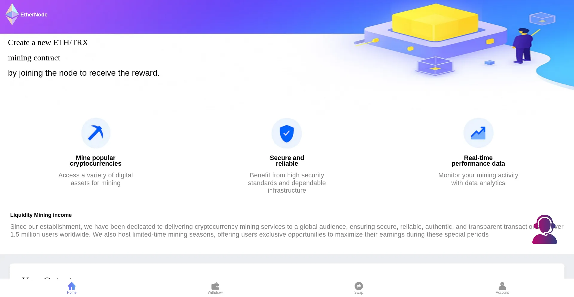 Website screenshot of Twofactorcrypto.org