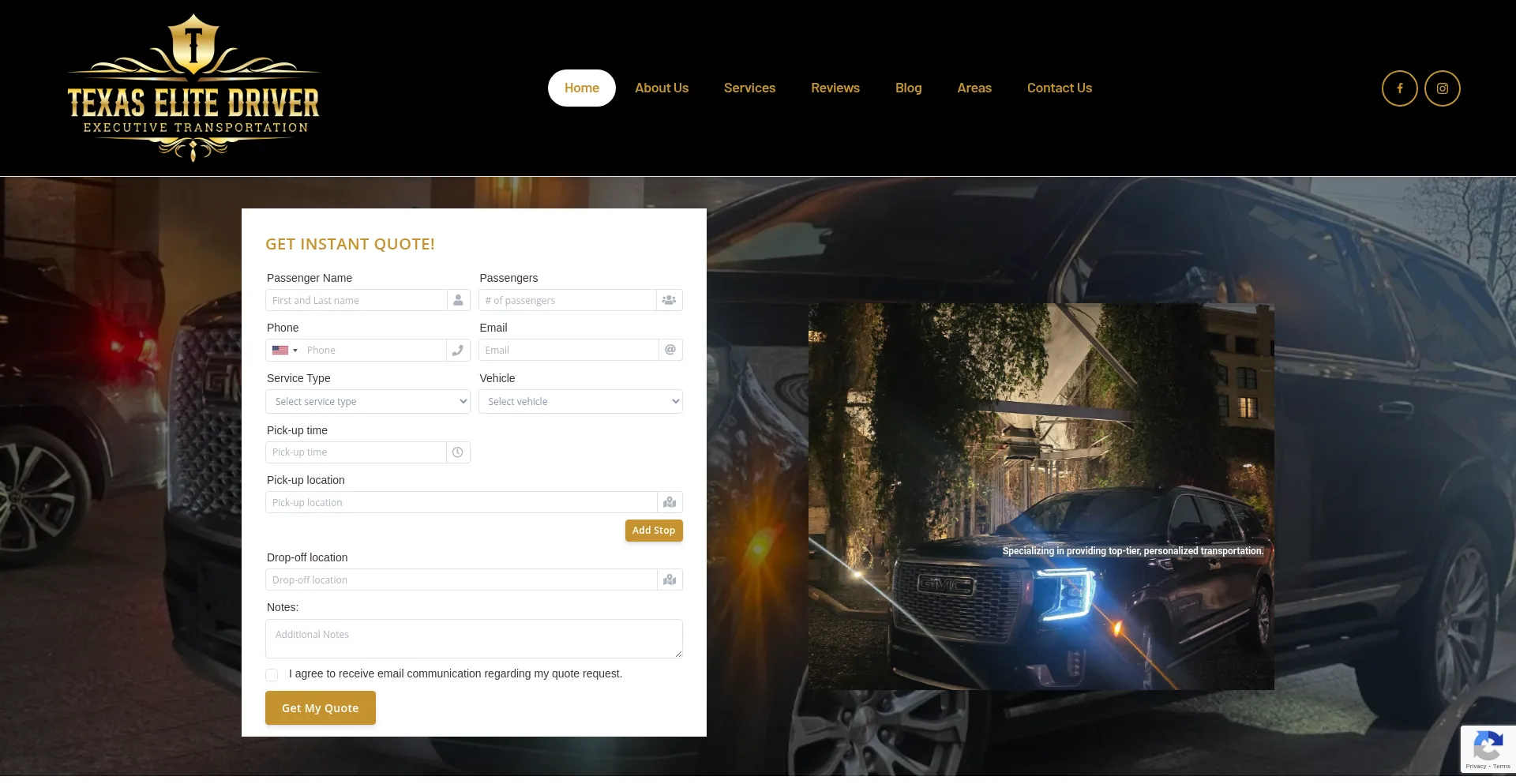 Website screenshot of Txelitedriver.com