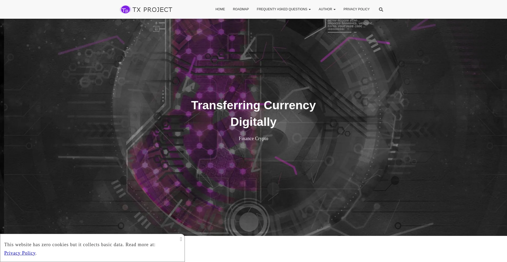 Website screenshot of Txproject.io
